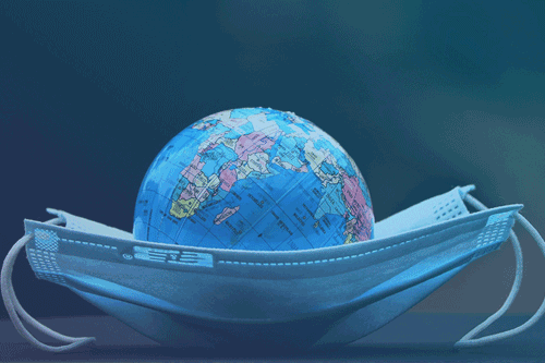 globe in a mask