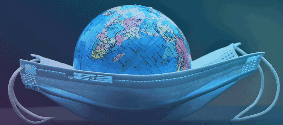 globe in a mask - covid19